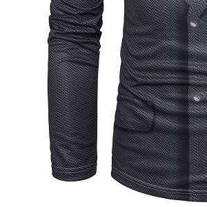 Fashion Men's Suit Print Style 3D t-shirt Embellished Tee Round neck Long Sleeve  2017 Black Friday Deals.